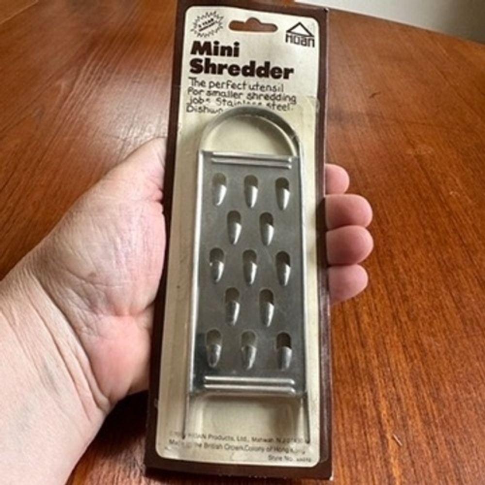 Hoan Vintage 80's Mini Shredder Stainless Steel Handheld Grater New Sealed Retro
